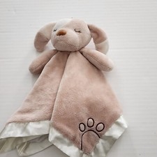 Douglas Baby plush puppy lovey security blanket dog paw tail Satin trim