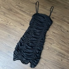Urban Outfitters Black Ruched Mesh Mini Dress Size S