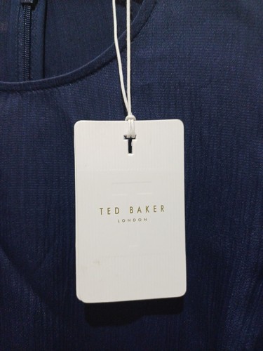 TED BAKER Kaytei belted satin midi dress Size 1 UK 8 - Picture 6 of 10