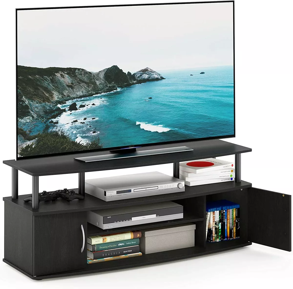 Furinno jaya large entertainment stand for tv up to 50 inch deals
