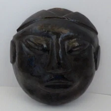 Vintage Hand Hammered Copper Wall MASK ART Metal Hand Crafted Approx 9.5"D #2