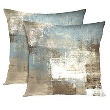 Throw Pillow Covers Modern Home Art Decor Inches Set of 2 18 x 18 Grey Beige