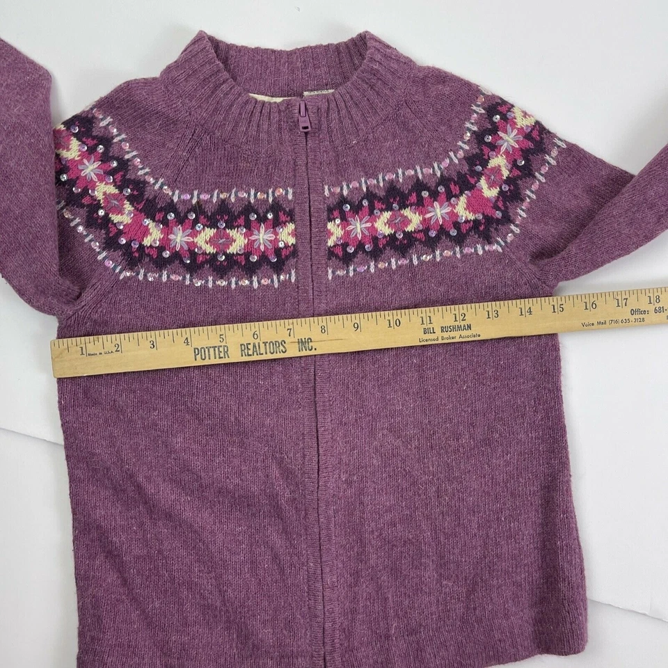 Cárdigan Cherokee Nórdico Púrpura Cremallera Completa / 15x18.5 / Niño Grande Mediano 8/10 Foto 4 de 4