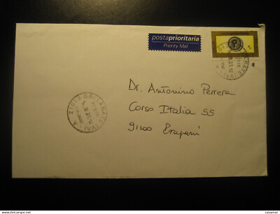 GALLARATE Varese 2001 To Trapani Priority Mail Cancel Cover ITALY Italia