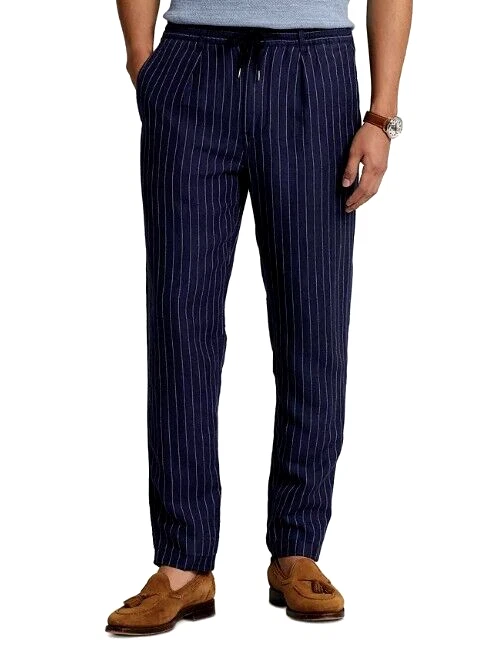 Holiday Tie Front Pant Blue/ White Stripe