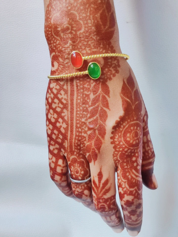 Brazaletes y pulsera ajustables de cabina ovalada de piedras preciosas de cornalina natural para mujer regalo Foto 3 de 4