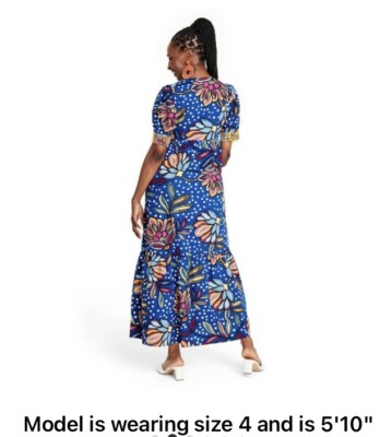 target boho maxi dress Tabitha Brown x Target Mixed Floral/Polka Dot Puff Sleeve Boho Maxi Dress  Sz 8