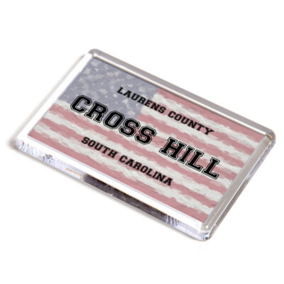 KÜHLSCHRANKMAGNET - Cross Hill - Laurens, South Carolina - USA Flagge