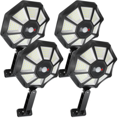4Pk Solar Lights Outdoor Motion Sensor Wall Light Waterproof Garden Street Lamp