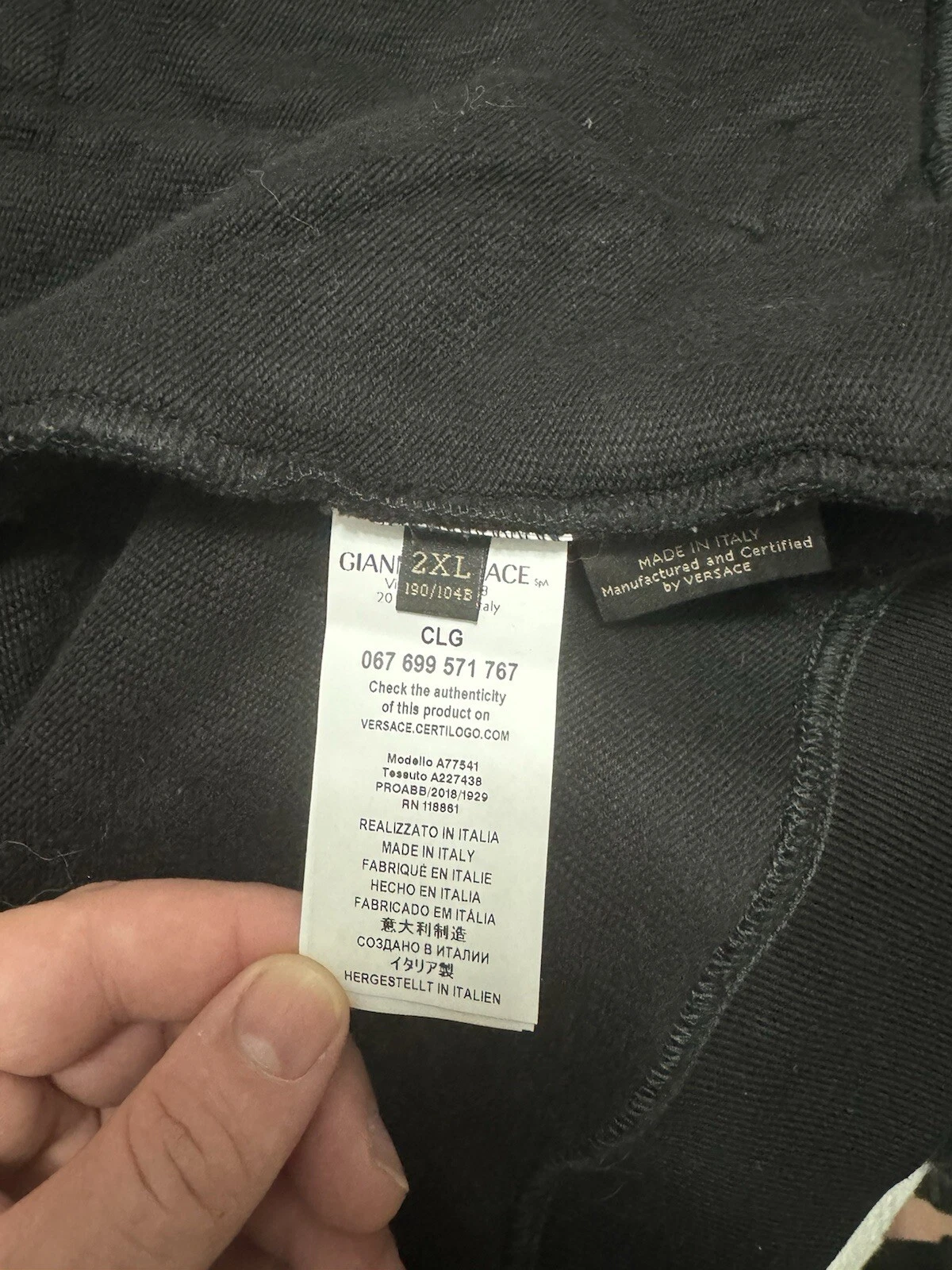 Giacca con cappuccio e zip Versace! (Uomo XL) Unisex Nero