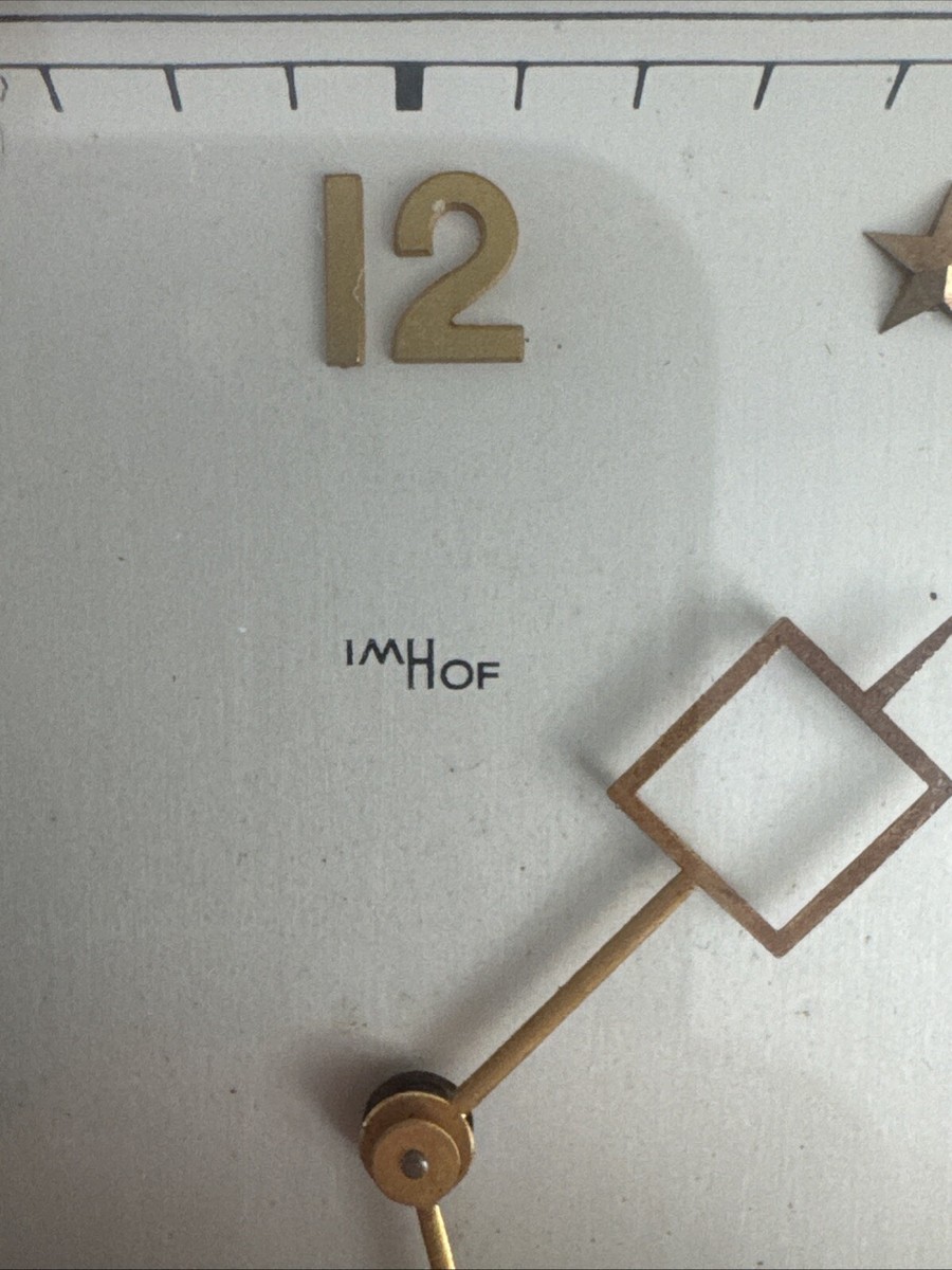 MCM Vintage IMHOF Desktop Clock SWISS 15 Jewels Movement 972179