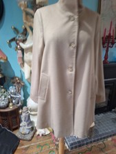 Johnstons House Of Bruar Funnel Cashmere Coat Size 10