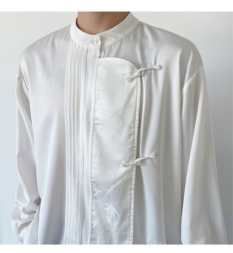 Hot Men Chinese Style Irregular Shirt Tang Shirt Blouse Street Party Casual Tops - Picture 12 of 15