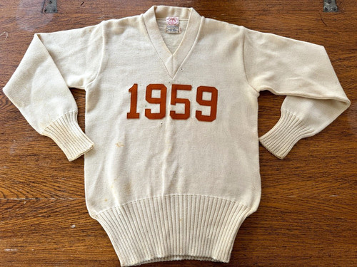 Vintage Class 1959 Texas Longhorns Letterman Sweater C&S Sporting Goods Austin