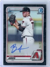 Bryce Jarvis 2020 1st Bowman Chrome autograph black refractor #'d 14/75