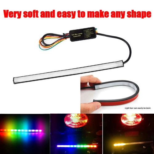 LED Light Strip Motorcycle Running/Brake/Turn Signal For EC Cafe Racer Scrambler