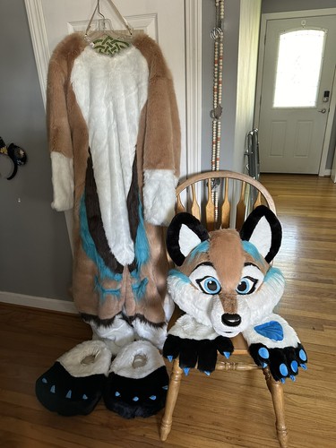Costume long fur husky dog fox