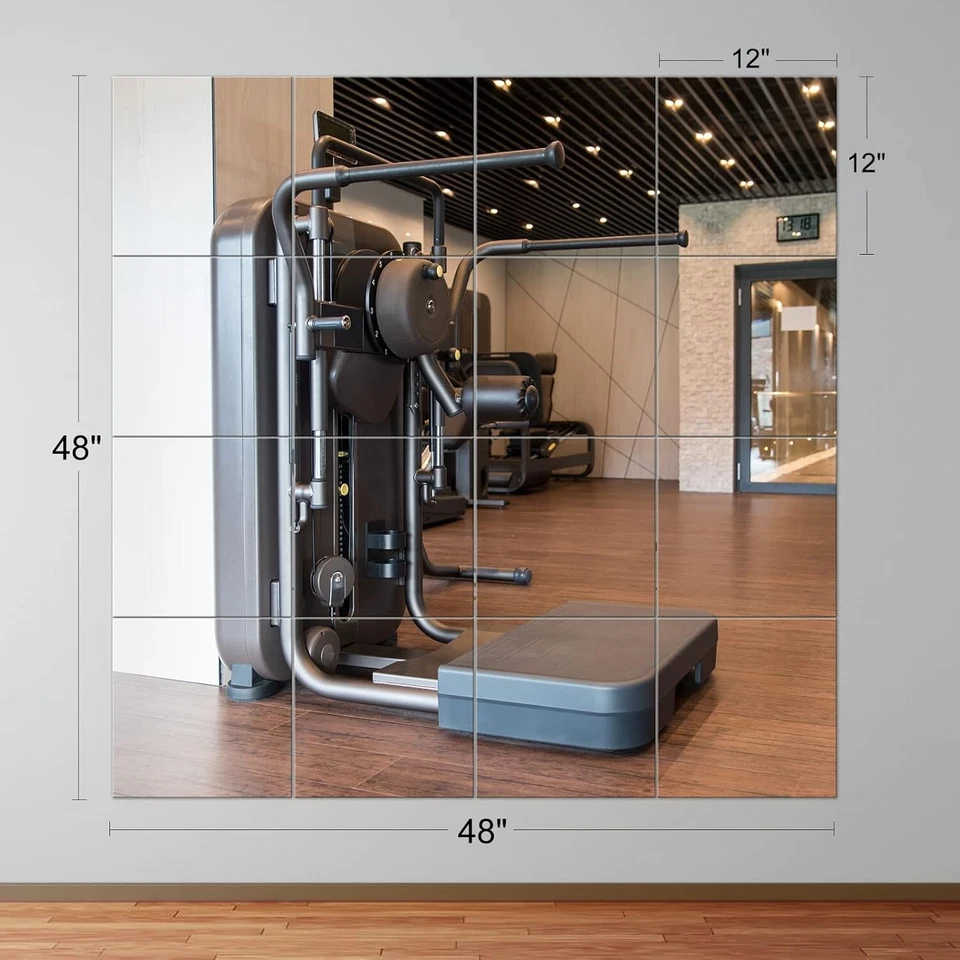 Juego grande de azulejos de espejo de vidrio de cuerpo completo - Perfecto para gimnasios y bodas en casa Foto 4 de 4