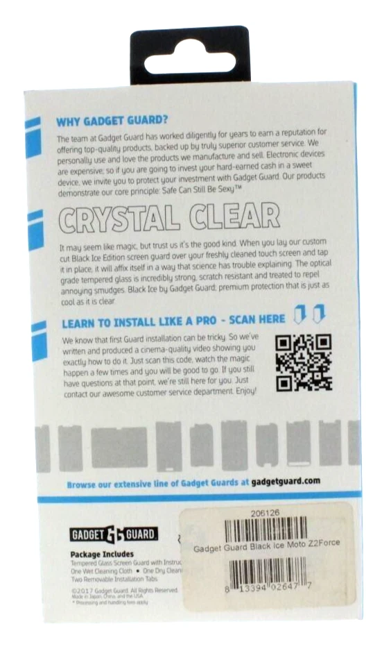 Protector Gadget Templado Negro Hielo + Protector de Pantalla de Vidrio para Motorola Moto Z2 Force Foto 2 de 2