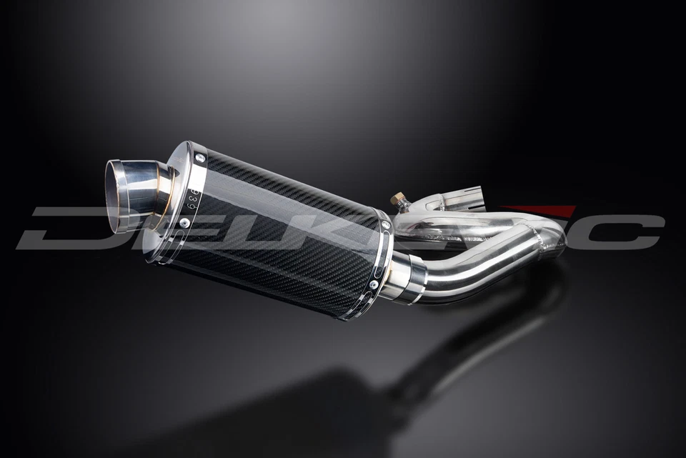 Kit silenciador escape carbono ovalado 9" Honda CBR1000RR 2008-2016 Delkevic Slip On Foto 3 de 4