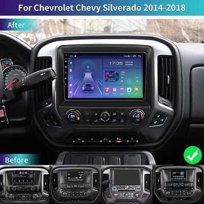 For 2014-2018 Chevrolet Silverado GMC Sierra Carplay Android 12 Car Stereo Radio