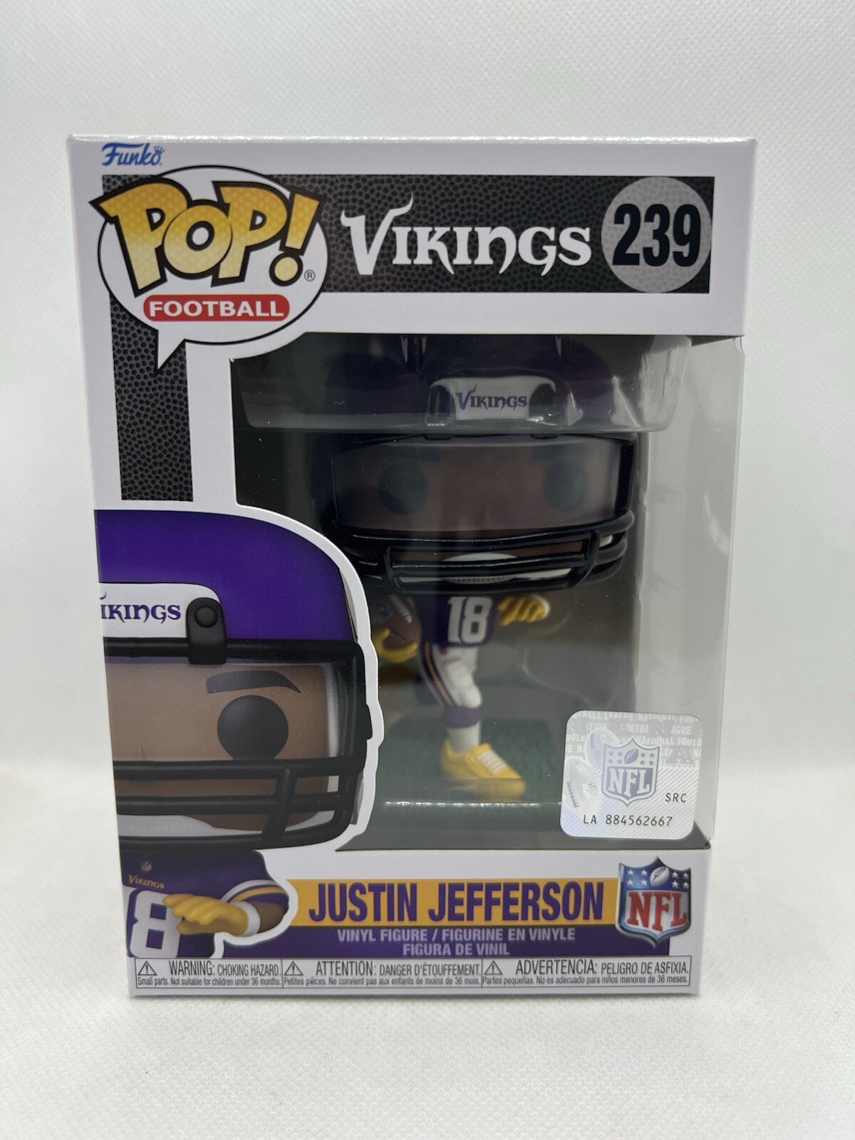 Funko Pop Vinyl Football Justin Jefferson 239 NFL Minnesota Vikings Figure NEW
