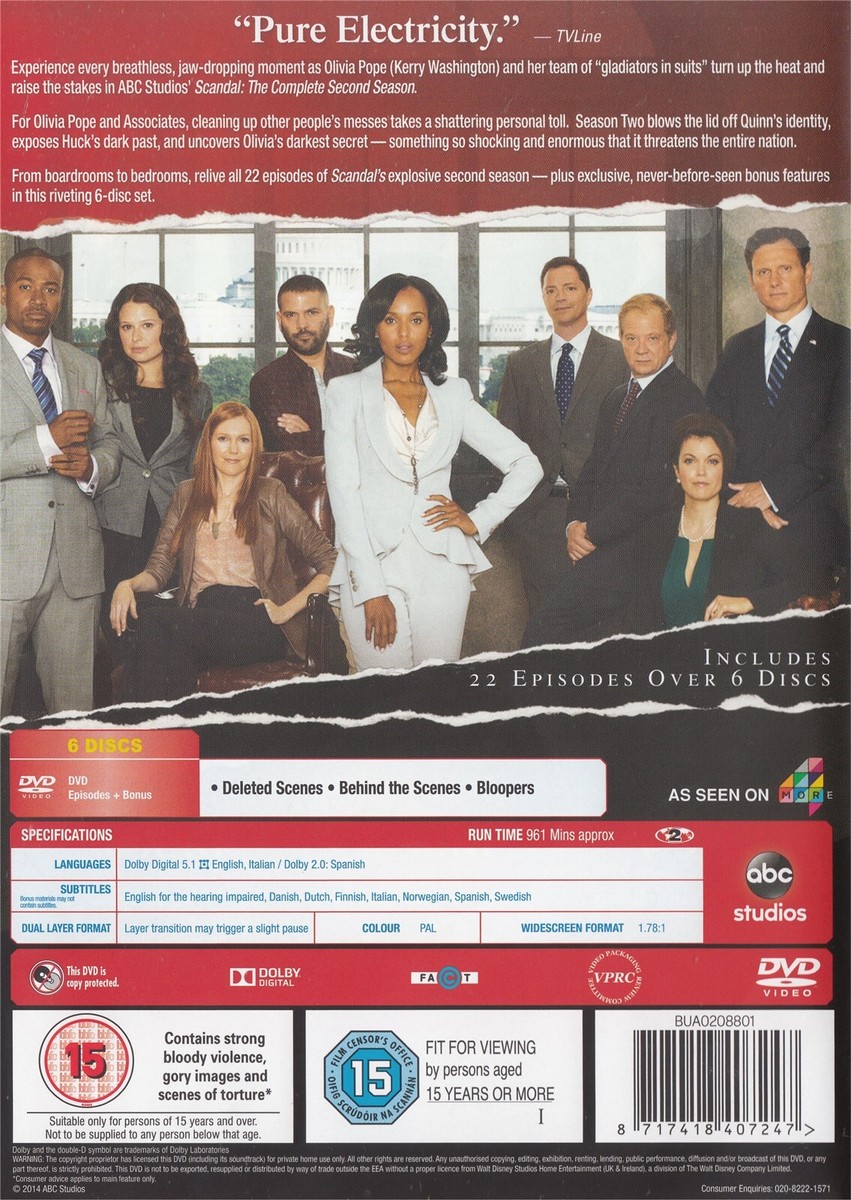 Scandal - Series 2 - Complete (DVD, 2014) for sale online