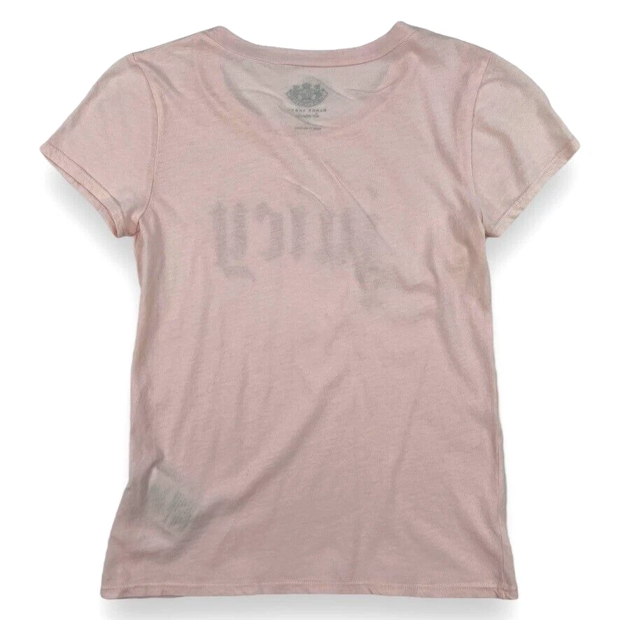 Juicy Couture Girls Logo T-Shirt Size 10 Lightweight Cotton Pink Graphic Tee NWT - Image 4 of 4