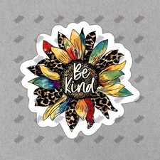 Be Kind Vinyl Sticker Colorful Sunflower Decal Inspirational Gift for 738400