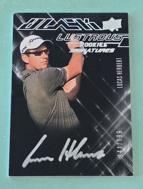 2024 UD Portfolio LUCAS HERBERT Black Lustrous Rookie Signature Auto #/199  AUS
