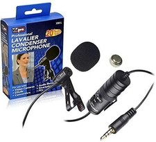 2 X Vidpro XM-L Wired Lavalier microphone - 20' Audio Cable - Transducer...