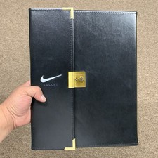 Nike Soccer Notepad Folder Black Swoosh Presentation Soccer Speech