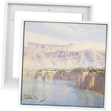 Floating Frame for 6x6 Canvas Oil Paintings with 0.6-0.8" Deep, 2 6x6" White