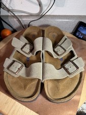 Birkenstock Arizona Suede Taupe Suede Soft Footbed Sandals Men's Shoes EU 44