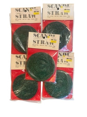 Lot of 5 Green 1/2  Scandi Style Straw- Ornaments Crafts  Vintage 70s 80s