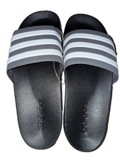 NWT New Adidas US 6 Kids Adilette Shower K Black White Pink Slide Sandals FY8841