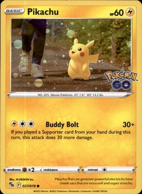 Pikachu 027/078 (Cosmos Holo) - Pokemon Pokemon GO - LP | eBay