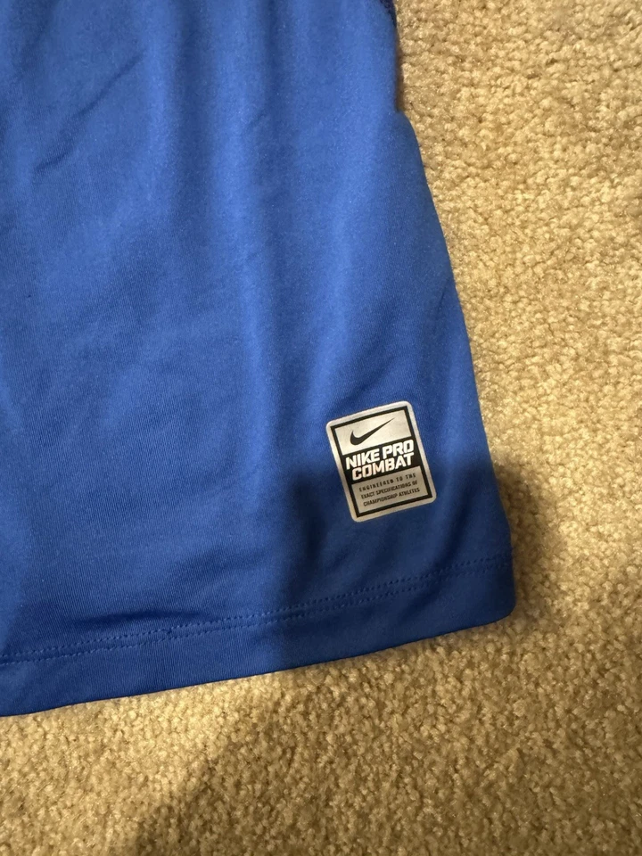 Camisa de Entrenamiento Title Boxing Nike Pro Combat Dri Fit Manga Corta Talla XL Azul Foto 3 de 4