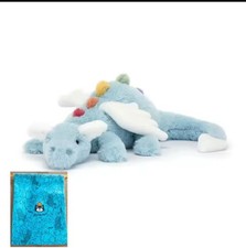 NEW Jellycat Sky Dragon Large 50cm Blue Plush Stuffed Animal NWT With Dust Bag