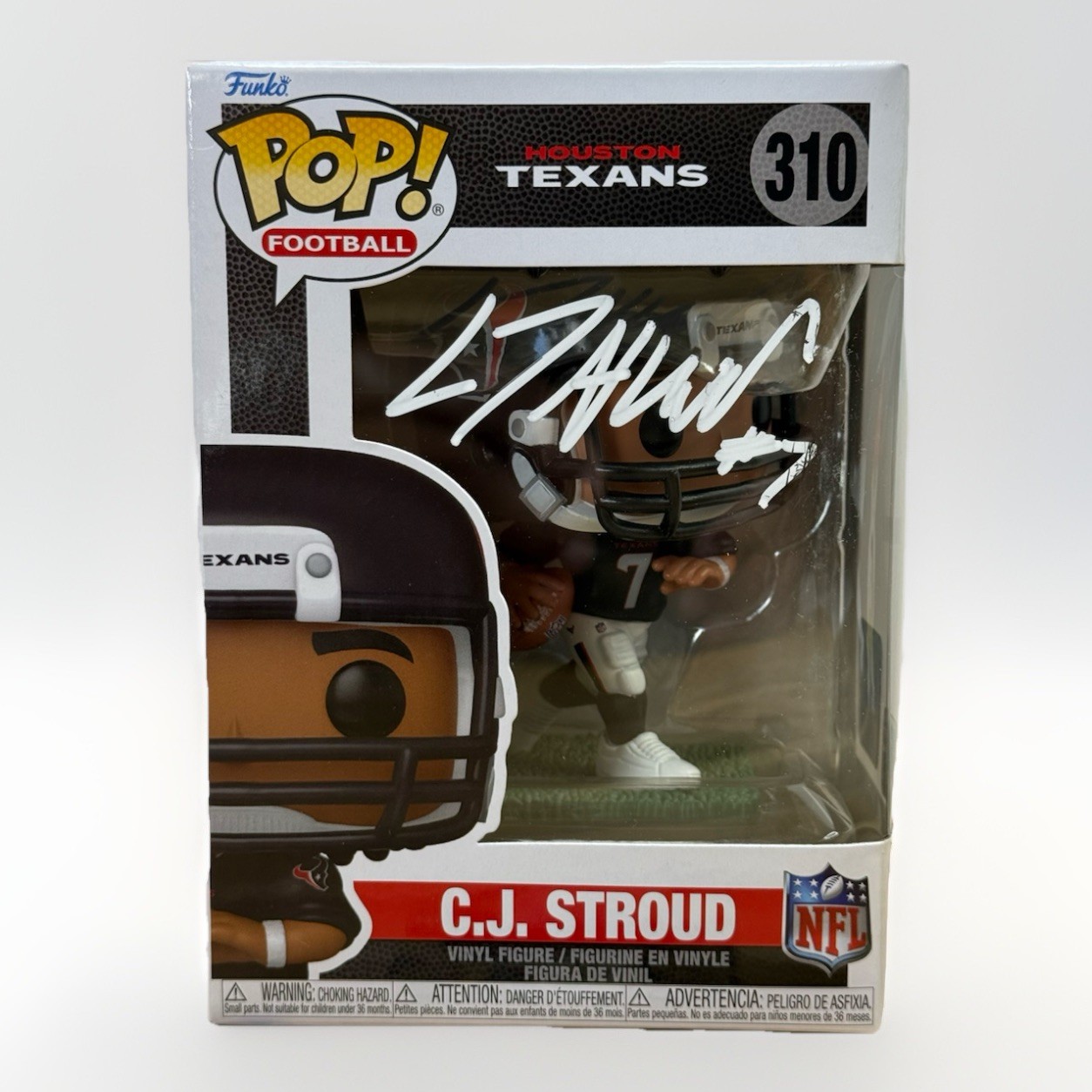 Signed C.J. Stroud Funko Pop Football #310 Texans Golden Certs Authenticated