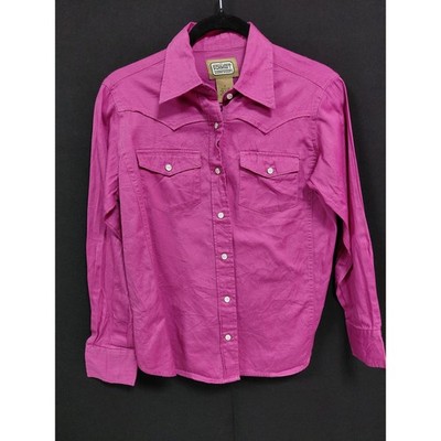 C.E. Schmidt Workwear Pink Button-Up Shirt Long Sleeve Cotton Women Size S