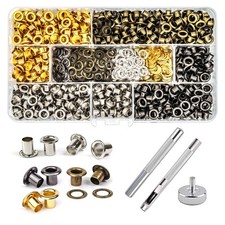 600Pcs 3/16inch Metal Eyelets Grommets Kit with 3 Pieces Installation Tool an...