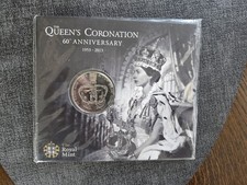 Royal Mint UK 2013 Queen's Coronation 60th Anniversary BU &pound;5 Coin In Sealed Pack
