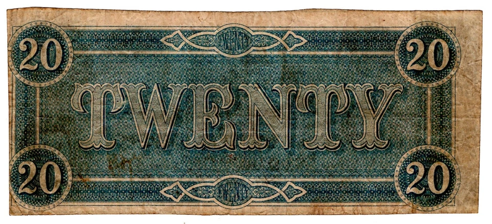 $20 Confederate Currency 1864 T-67 VF Capitol Nashville * AvenueCoin - Image 2 of 2