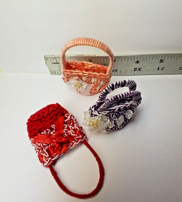 3 pc Lot Crochet Purses for Barbie and 11'' to 18'' Tall Fashion Dolls. New-OOK