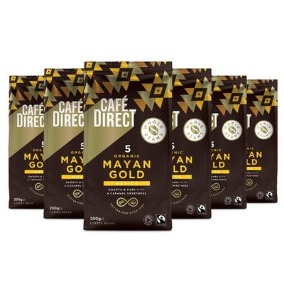 Cafedirect Mayan Gold Organic Coffee Beans   Smooth Dark Roast with Caramel
