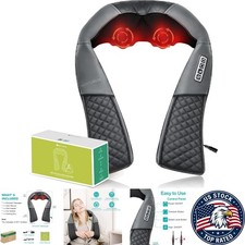 Wearable Electric Neck Massager with Shiatsu Function  Heat for Pain Relief