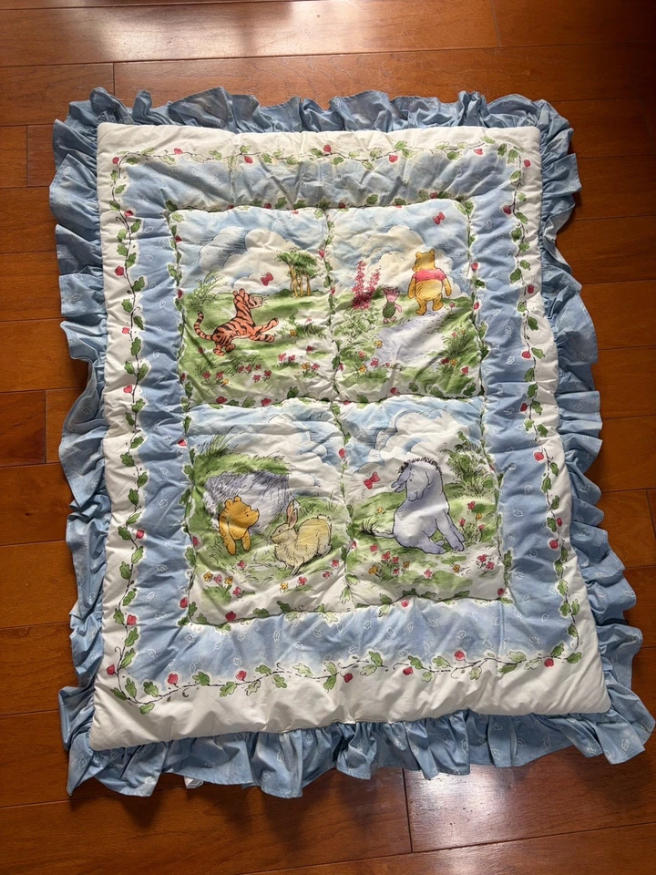 Juego de ropa de cama vintage de los 90 Disney clásico WINNIE THE POOH rojo calliope 1998 Foto 2 de 4