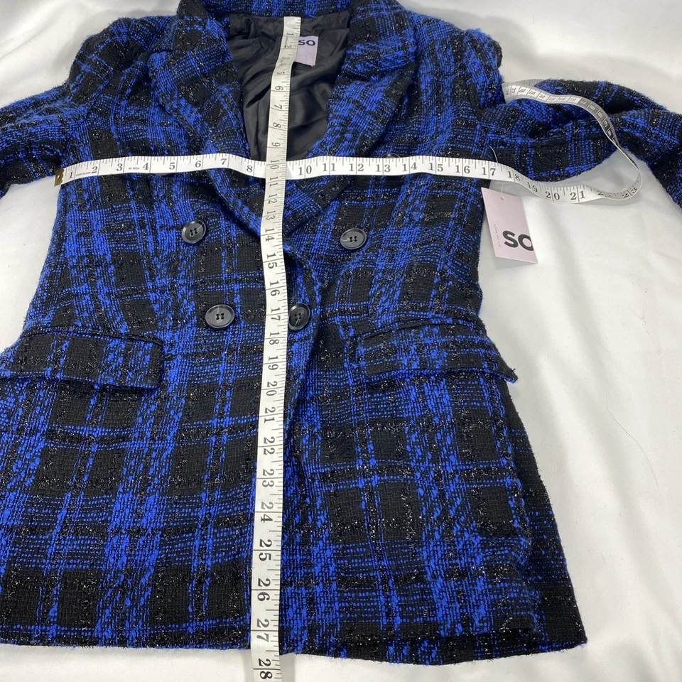 So Goods For Life Blazer Women's Size Small Blue & Black Plaid NWT $68 - Image 4 of 4