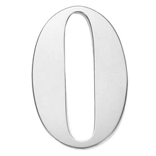 3" House Numbers, Stainless Steel Adhesive Mailbox Door Stickers, Silver 0